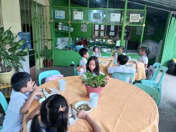 Children sharing a meal